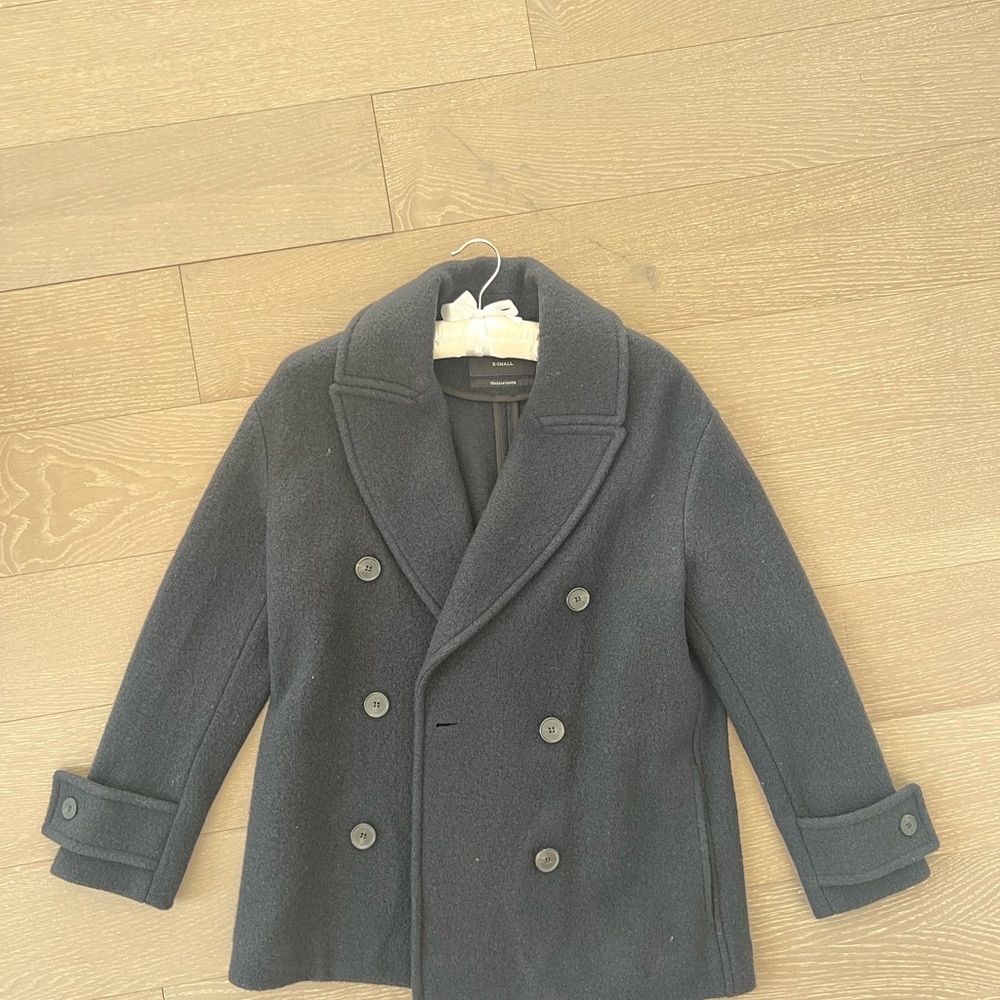 Women’s Allsaints Navy Wool Double-Breasted Peacoat